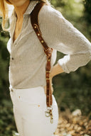 Light Brown Leather Dual Camera Harness